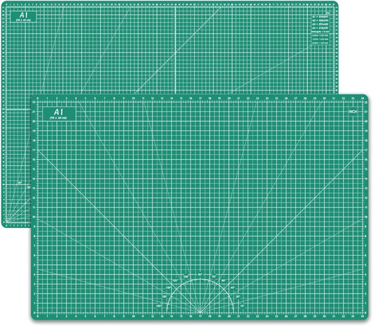Headley Tools Thickened 24 x 36 Inch Self Healing Sewing Cutting Mat, A1 Rotary Cutting Sewing Mat for Crafts, Double Sided 5-Ply Table Cutting Board for Fabric Quilting Leather Hobby, (Green)