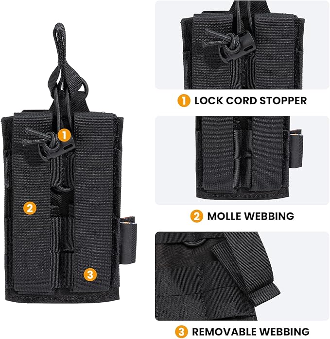 EXCELLENT ELITE SPANKER Tactical Open-Top Single/Double/Triple Molle Mag Pouch for Pistol Mag Pouch Tactical Bag Accessories Holder
