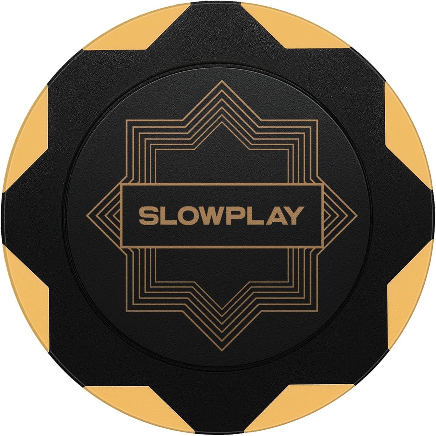 SLOWPLAY Nash Clay Poker Chips, 14 Grams Heavyweight Clay Composite, 40mm Large Chips in Bulk, Pack of 50 in Gold Without Denomination