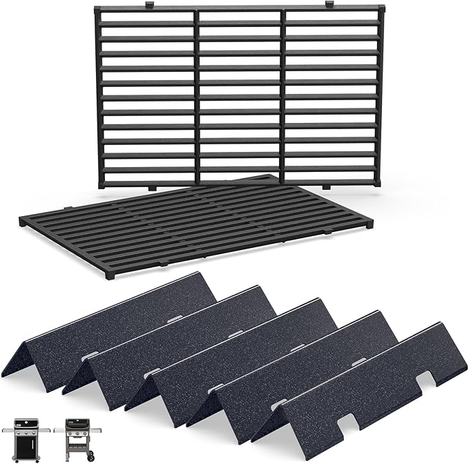 Grill Parts for Weber Spirit 2, Spirit 300 & GS4 Spirit II 300 Series, Spirit E-310,S-310 320, Spirit II E/S 310 Gas Grills with Front Mount Control, 7636/67046 Flavorizer Bars & 7639/7638 Grill Grate