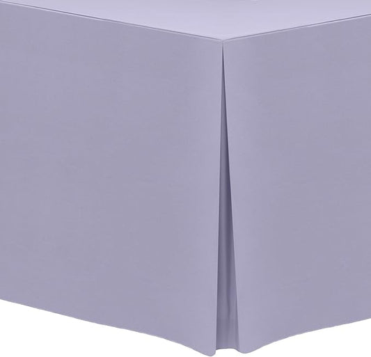 Ultimate Textile -2 Pack- 5 ft. Fitted Polyester Tablecloth - Fits 30 x 60-Inch Banquet and Folding Rectangular Tables - 42" H, Lilac Light Purple