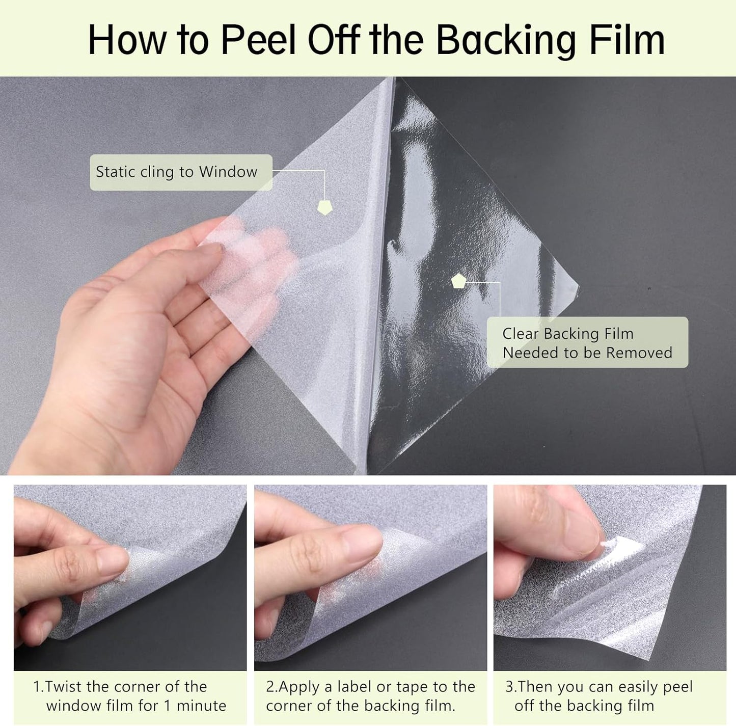 Frosted Glass Window Privacy Film - UV Sun Blocking Heat Control, Static Cling Removable & Reusable for Home, Bathroom, and Office (Frosted 17.3 Inch x 13.1 Feet)
