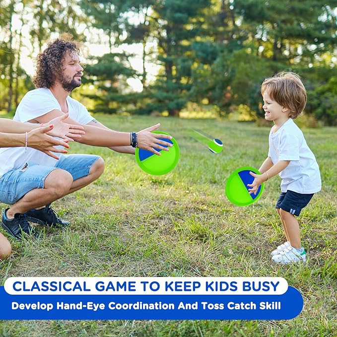 Ayeboovi Toss and Catch Ball Game Outdoor Beach Pool Toys for Kids Games 6 Paddle 3 Balls Pool Beach Lawn Yard Games 3 4 5 6 7 8+ Year Old Toddler Boys Girls Birthday Gift Stocking Stuffers
