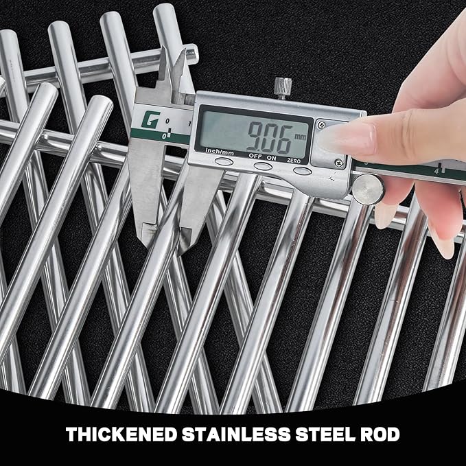 SUS304 9MM Stainless Steel Grill Grates for Ninja FlexFlame PG300 Series,XSKGRILLGRATE Upgrades Premium Grill Grates Durable,Easy to Clean,Heat Retaining,Upgrade for FlexFlame Grill Accessory,Set of 2