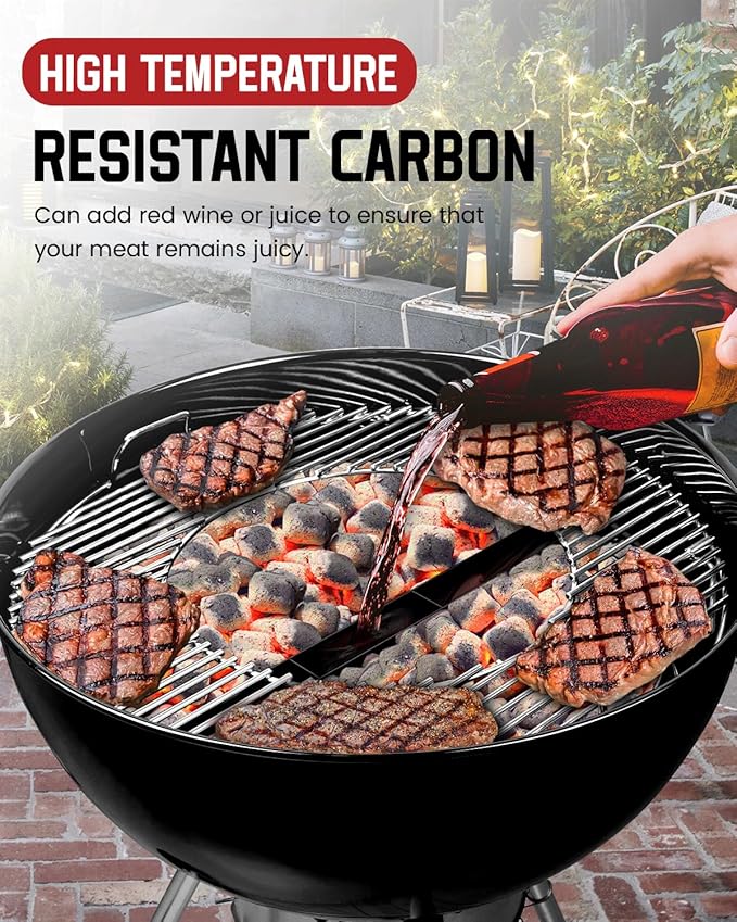 Fire Basket for Weber Kettle XL Big Size Green Egg Grill Airflow Charcoal Basket Crate with Handle Carbon Steel Fire Bowl Smoker Box for Weber XLarge Big Size Green Egg Ash Bucket Holder Accessories