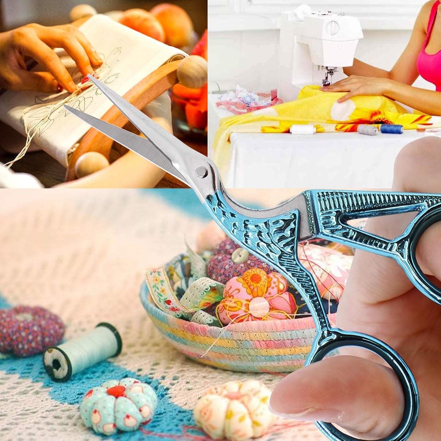 BIHRTC 4.5Inch Small Craft Scissor Stainless Steel Sharp Tip Scissors with Leather Protect Cover Knitting Scissors for Embroidery Craft Needle Work Art Work Handcraft Threading