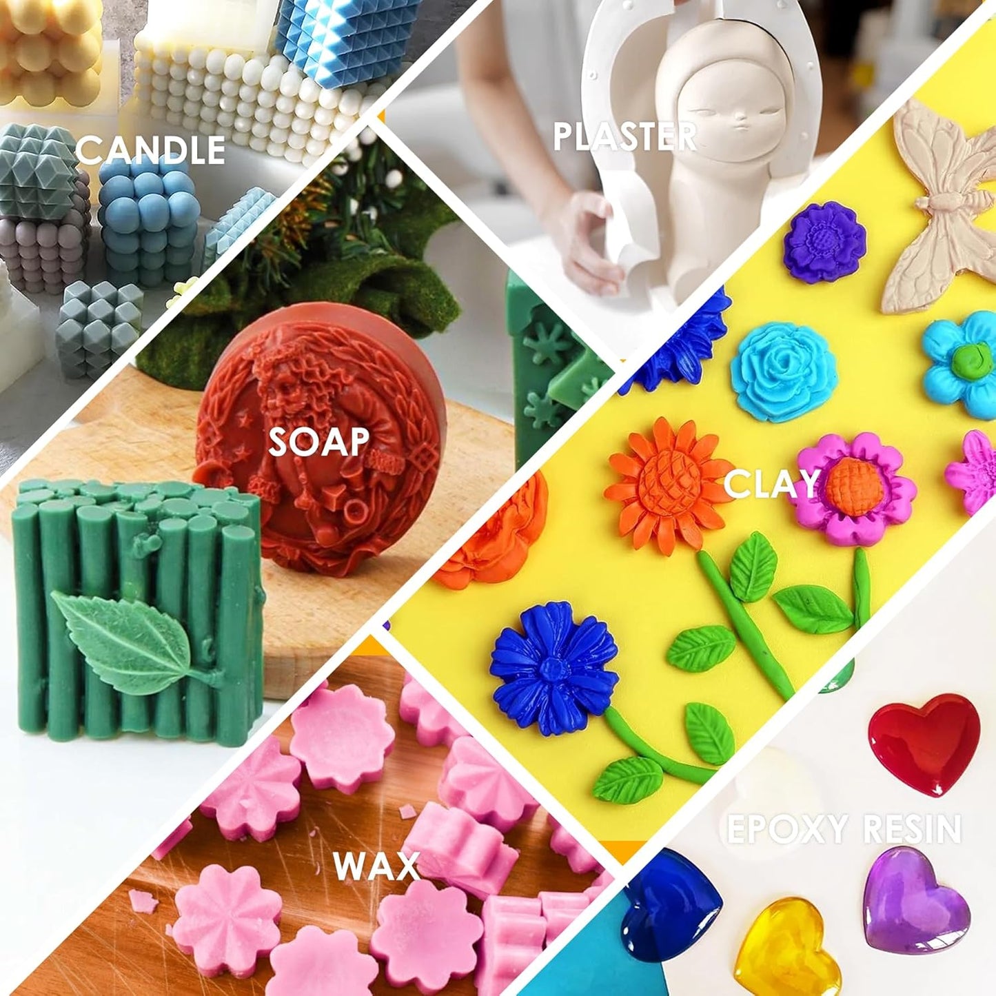 Silicone Molds Making Kit 170oz, Super Elastic 15A Silicone Rubber for DIY Mold Making, Fast Curing Liquid Silicone 1:1 Mixing Molding Kit for Casting Resin Molds/Candle Molds/Soap Mold/Craft, Green