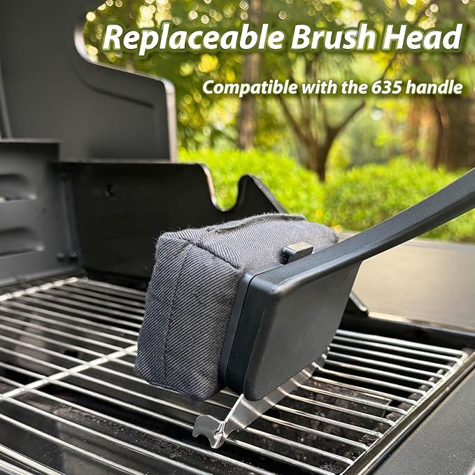 Grill Cleaning Heads - Bristle Free Grill Brush Replace Head for Outdoor Grilling Steam Cleaner Tool, Gifts for Men Dad BBQ Lovers - Black(G635)