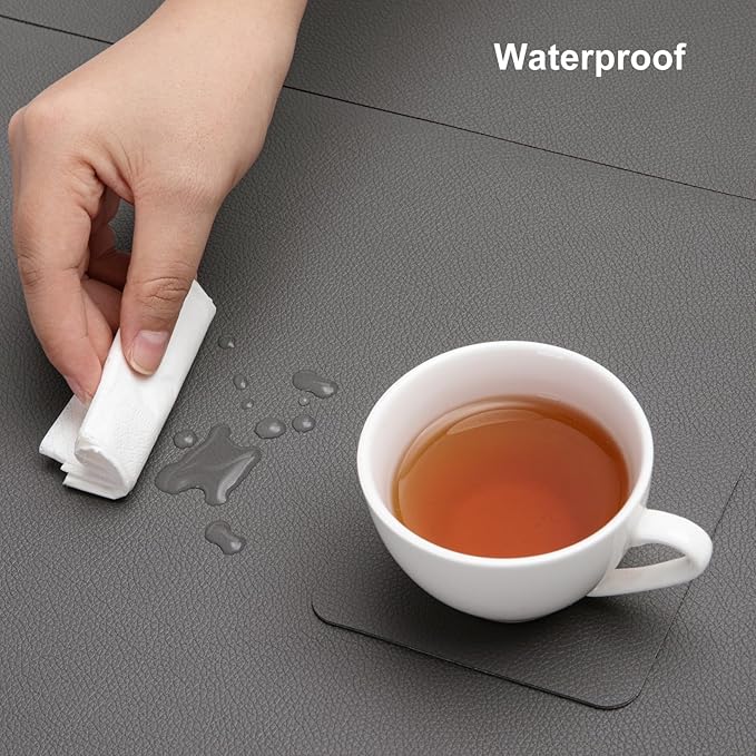 Myir JUN Table Runner Double Sided Vinyl Runner Table 94 Inch Long Runner for Table Washable Waterproof Non-Slip for Home Decorations Gray,12 x 94 inch