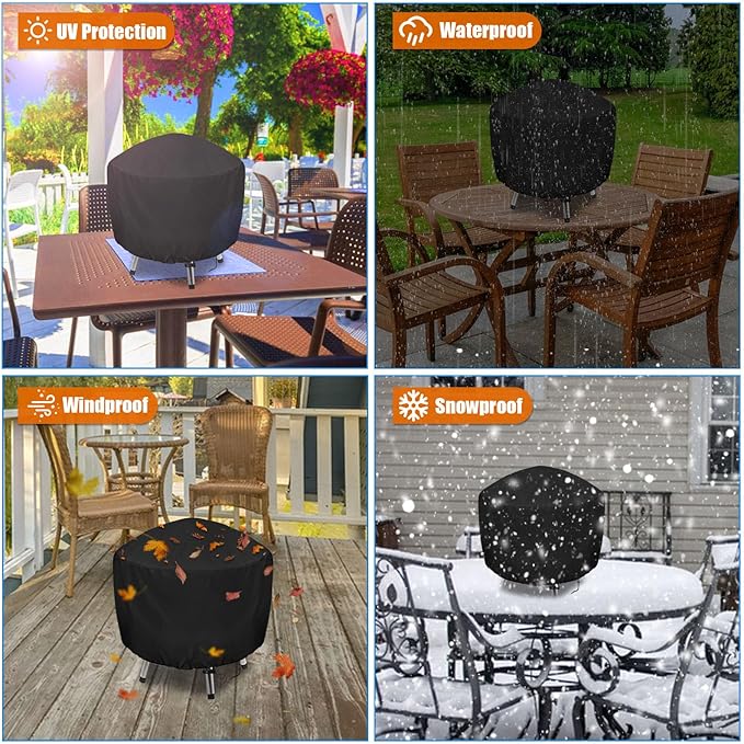 Grill Cover for Cuisinart CCG190RB Portable Charcoal Waterproof Griddle Cover for Weber Smokey Joe 14 Inch Grill - 16" D×15" H, Black
