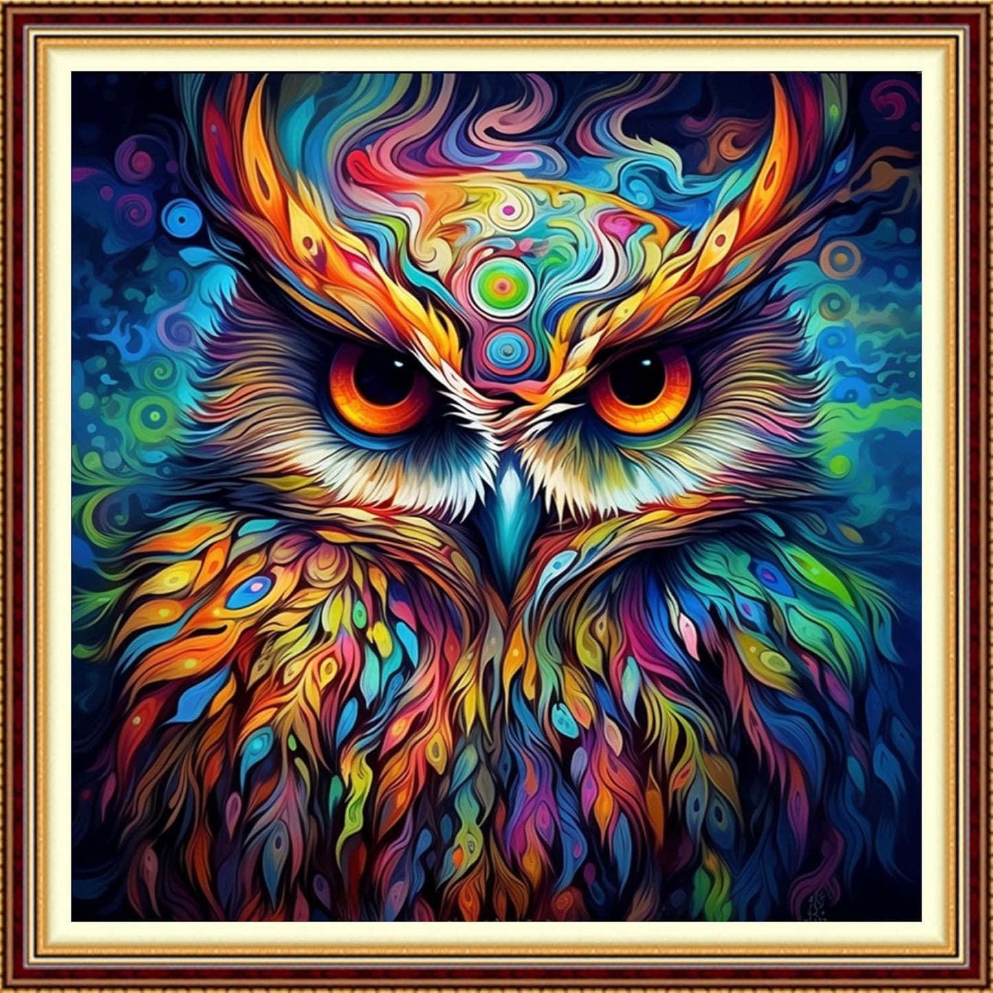 Funchey Stamped Cross Stitch Kits, DIY Cross Stitch Pattern for Adults Beginners Needlepoint Kits Embroidery Kit Arts and Crafts 11CT-Magic Owl 18x18 inch
