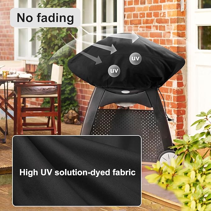 NettyPro Grill Cover for Small Q Series, Waterproof Heavy Duty UV Resistant Portable Grill Cover for Q 1400/1000 Series and Baby Q Gas, Black