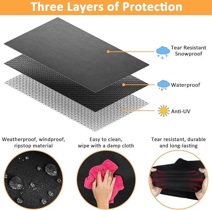 Grill Cover for Weber Spirit II 300 and Spirit 300 Series, Waterproof Cover for 7139 Weber Spirit I & II E310, E330 and E315 Grills Cover, 51 Inch BBQ Outdoor Cover for Spirit 2 Grill