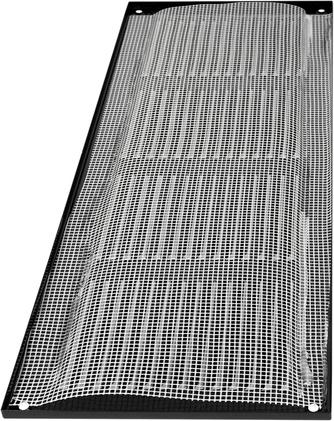 Repa Market Air Vent Cover 16x6 Inch (Outer Dimensions) Black Galvanized Steel Louvered Grill Cover with Mesh Screen/Wall or Ceiling Vent/HVAC Register for Indoor and Outdoor Ventilation