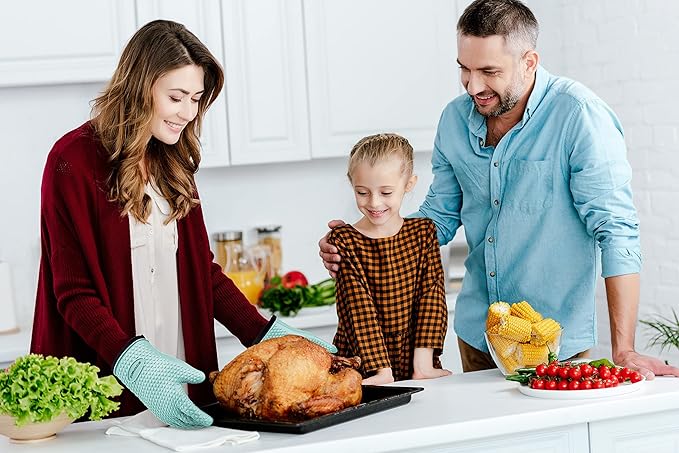 KITCHEN PERFECTION Silicone Smoker Oven Gloves -Extreme Heat Resistant BBQ Gloves -Handle Hot Food Right on Your Smoker Grill Fryer Pit|Waterproof Oven Mitts Grill Gloves |Superior Value Set+3 Bonuses