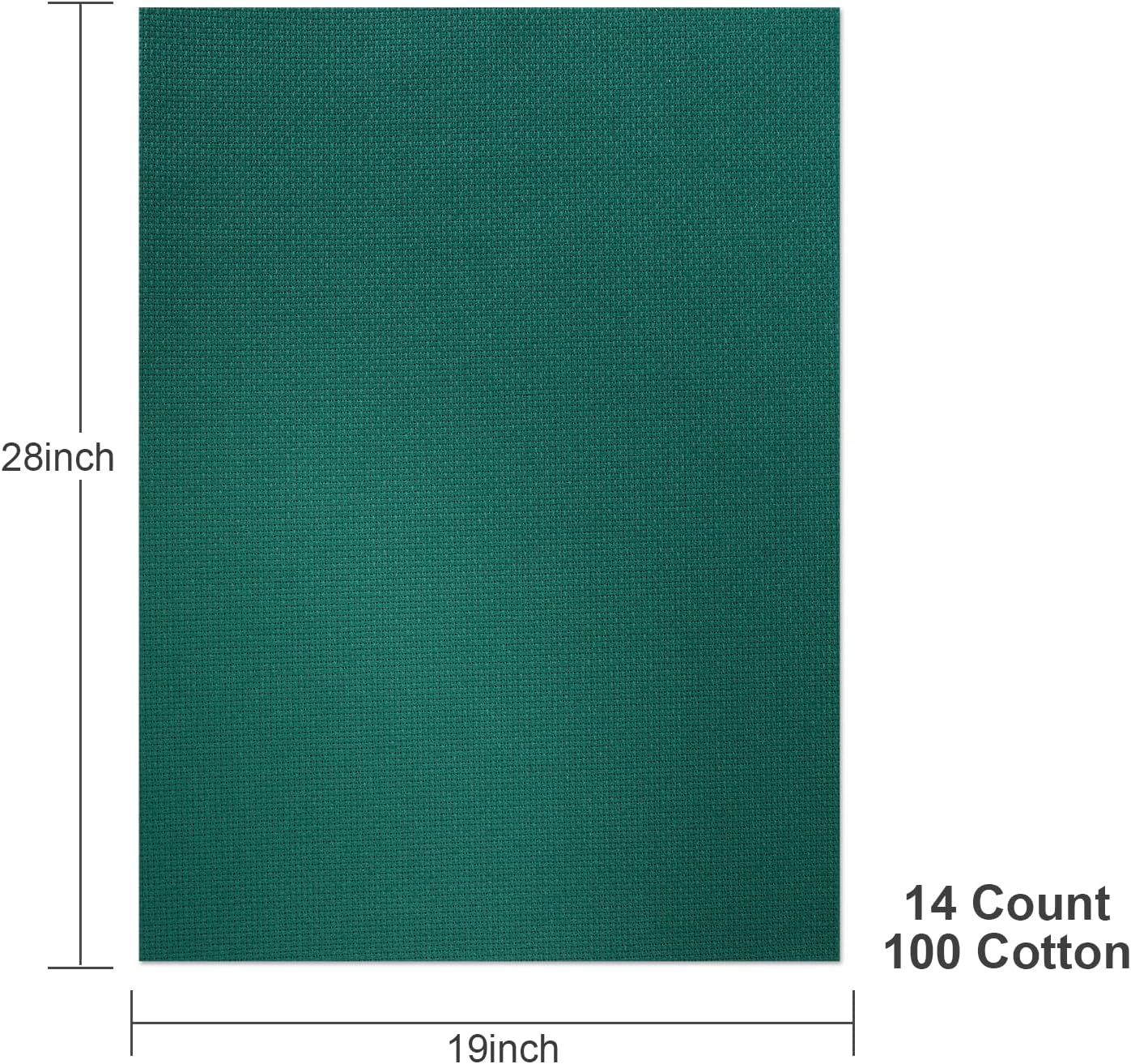 Aida Cloth 14 Count Cross Stitch Fabric,19×28inch (14CT, Green)