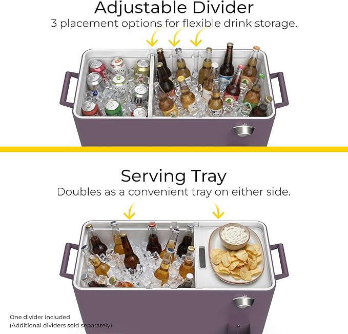 Permasteel 80 Quart Party Cooler, Rolling Ice Chest with Wheels and Handles for Indoor Outdoor Patio