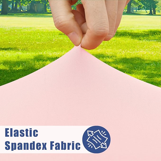 Spandex 6 Foot Rectangle Table Cloth 6 Pack, Elastic Fitted Tablecloths for Picnic, Stretch Washable Patio Table Cover for Outdoor, Camping, Banquet and Parties (Pink, 30"x72")
