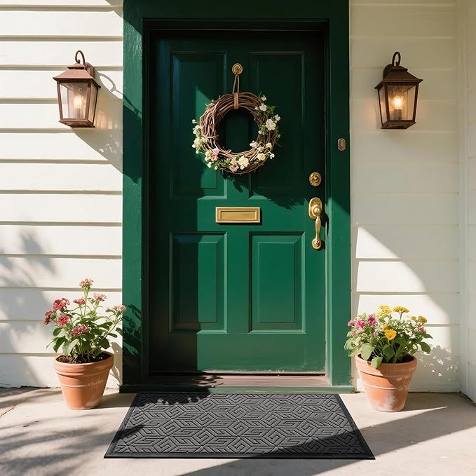 Yimobra Large Door Mat 36x24, All-Weather Waterproof Outdoor Mats for Front Door, Non Slip Rubber Doormat for Patio Proch Outside Entryway Indoor, Gray