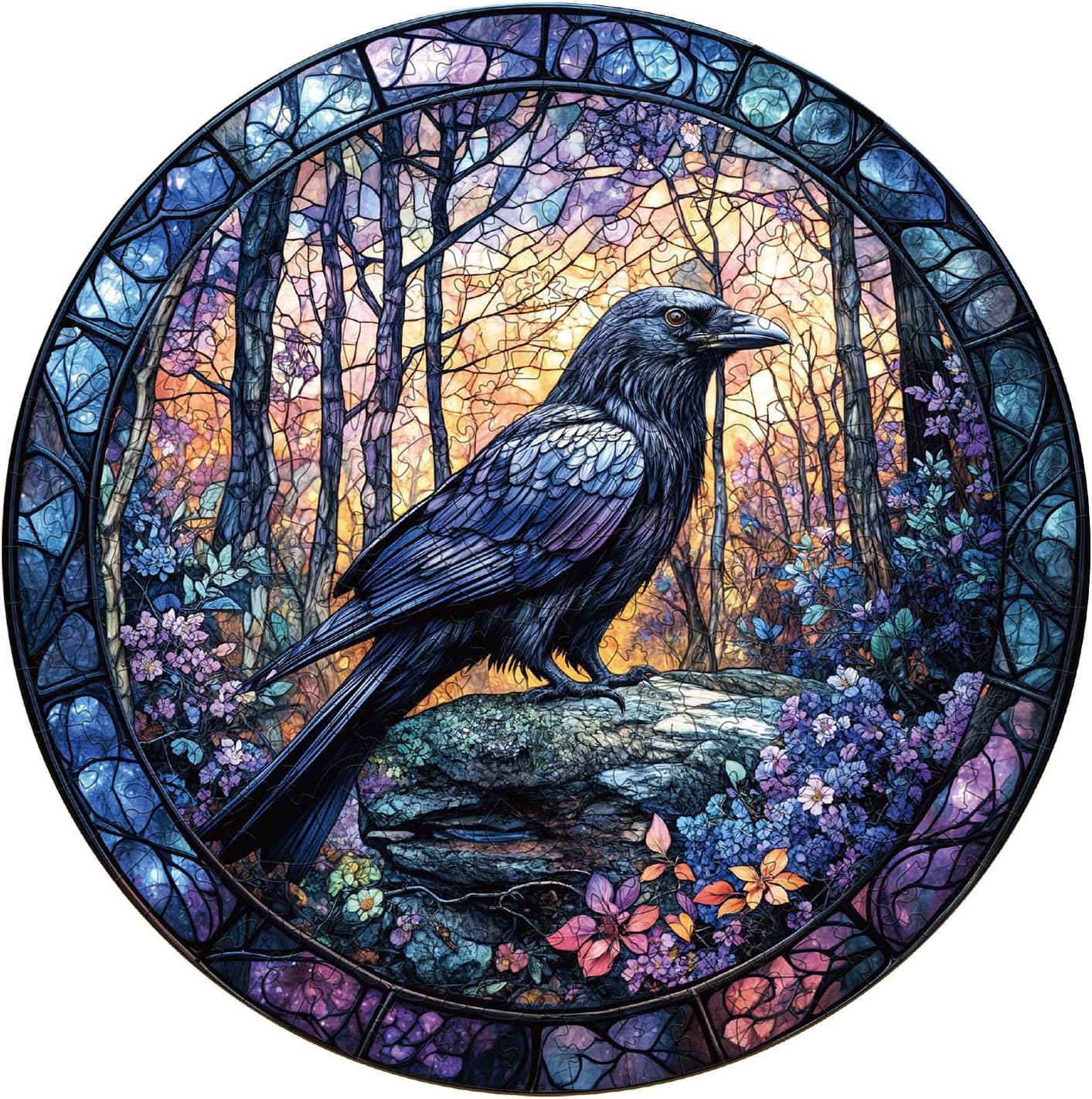 Wooden Puzzles for Adults, Wooden Jigsaw Puzzles, Exquisite Raven Puzzle, Gifts for Family or Friends for Any Holiday.（11.4 * 11.4 in 200pcs）