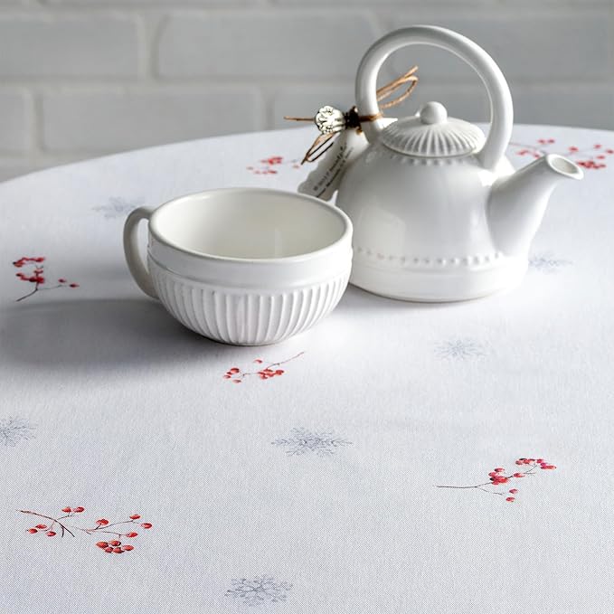 Maison d' Hermine Table Cloth Round Table 100% Cotton 69 Inches Fall Tablecloth Reusable Everyday Use for Thanksgiving Christmas Decorations Dining Farmhouse Party (Fairy Tale Forest)