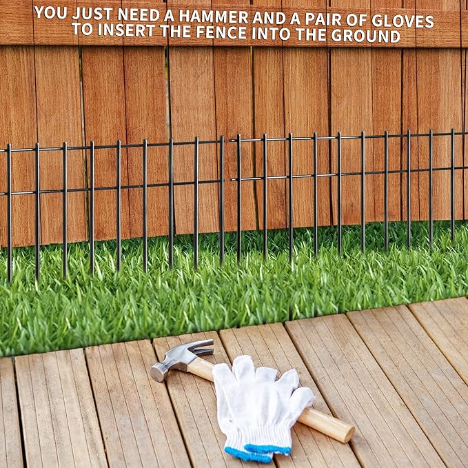 ADAVIN Small or Medium Animal Barrier Fence,25Pack 20 in(L) X12 in(H) Dog Digging Fence Barrier, Garden Fence Animal Barrier for Dogs Rabbits Raccoons, Metal Fence Panel for Outdoor Patio.Total 42 Ft