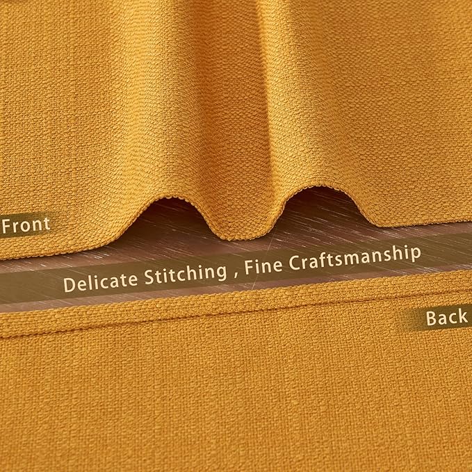 BALCONY & FALCON Placemats Set of 4 Faux Linen Cloth Place Mats Washable Waterproof Wrinkle Resistant Table Placemats for Dining Kitchen Farmhouse Indoor & Outdoor Use(Golden, 13.8”x 17.7”