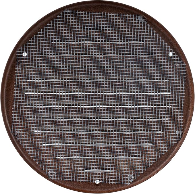 Round Ventilation Grille / 6'' Inch Inside Measurement/Black Metal Air Vent Louver - Inside/Outside use - / 7.25" Inch Outer Measurement