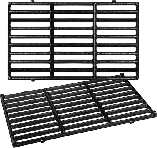 7637 Cast Iron Cooking Grid Grate for Weber Spirit I & II 200, Spirit E210 E220 S210 S220 Gas Grills with Front-Mounted Control Panels,17.5 Inch Grill Grates for Weber 46010074 Gas Grills,2-Pack