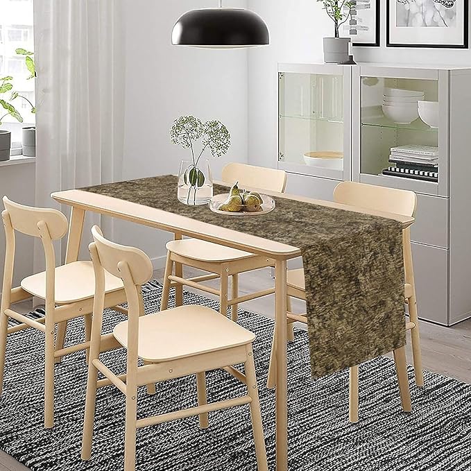 Forest Tree Bark Table Runner, Retro Camo Rustic Country Old Trunk Wood Table Runner for Home Kitchen Outdoor Party 13x120in