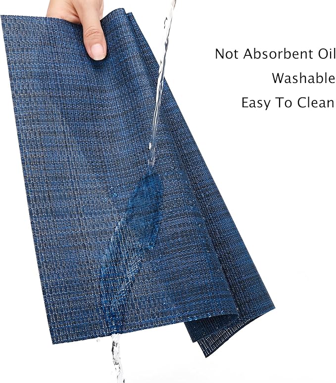 Myir JUN Table Runner, Vinyl Table Runner Indoor 55 Inch Long Arbitrarily Cropped Runner for Table Heatproof for Home Party (Dark Blue, 15 x 55 inch)