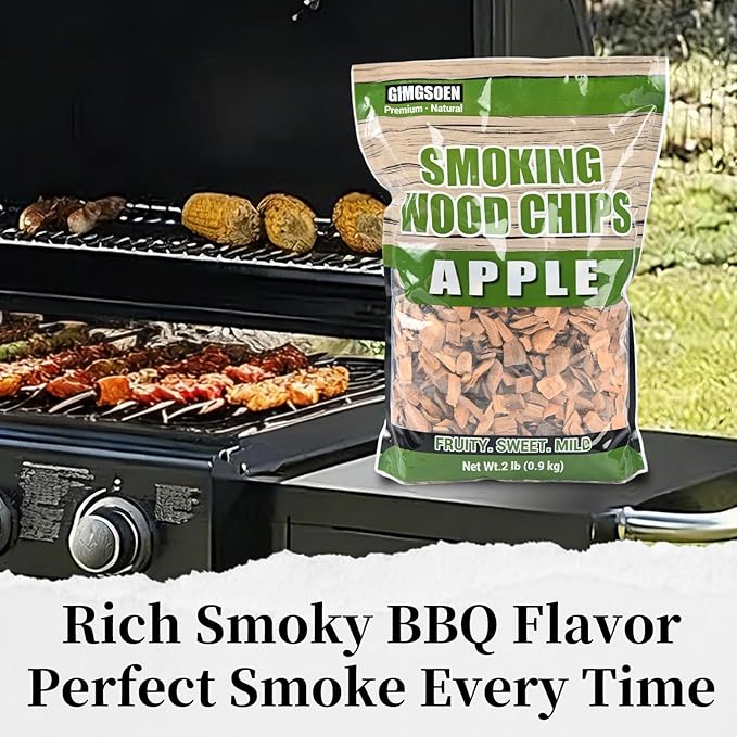 Smoking Wood Chips Variety Pack, 3 Flavors (Oak, Hickory, Apple), 2 lbs × 3 — All-Natural BBQ Smoking Chips for Smoker Box, Electric Smokers, Pellet & Charcoal Grills