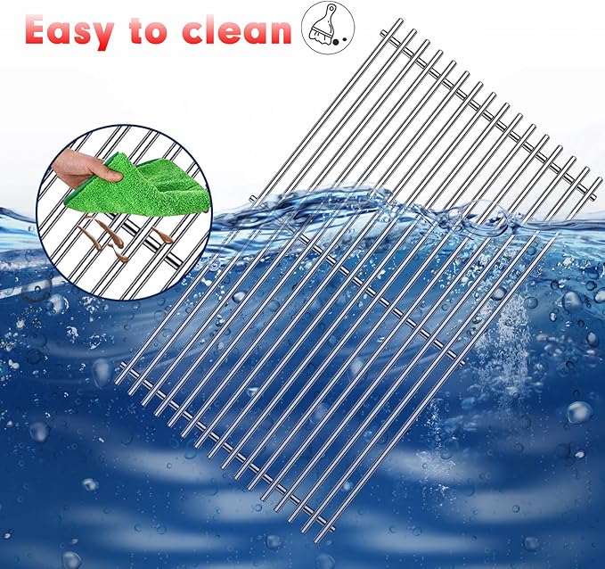Grill Grates Flavorizer Bars Parts for Weber Genesis II E-410, S-410, Genesis II LX E-440, S-440, Weber 66089, 66097, 66041, 66033, 66796, Stainless Steel Grids Flavor Bars Heat Deflectors