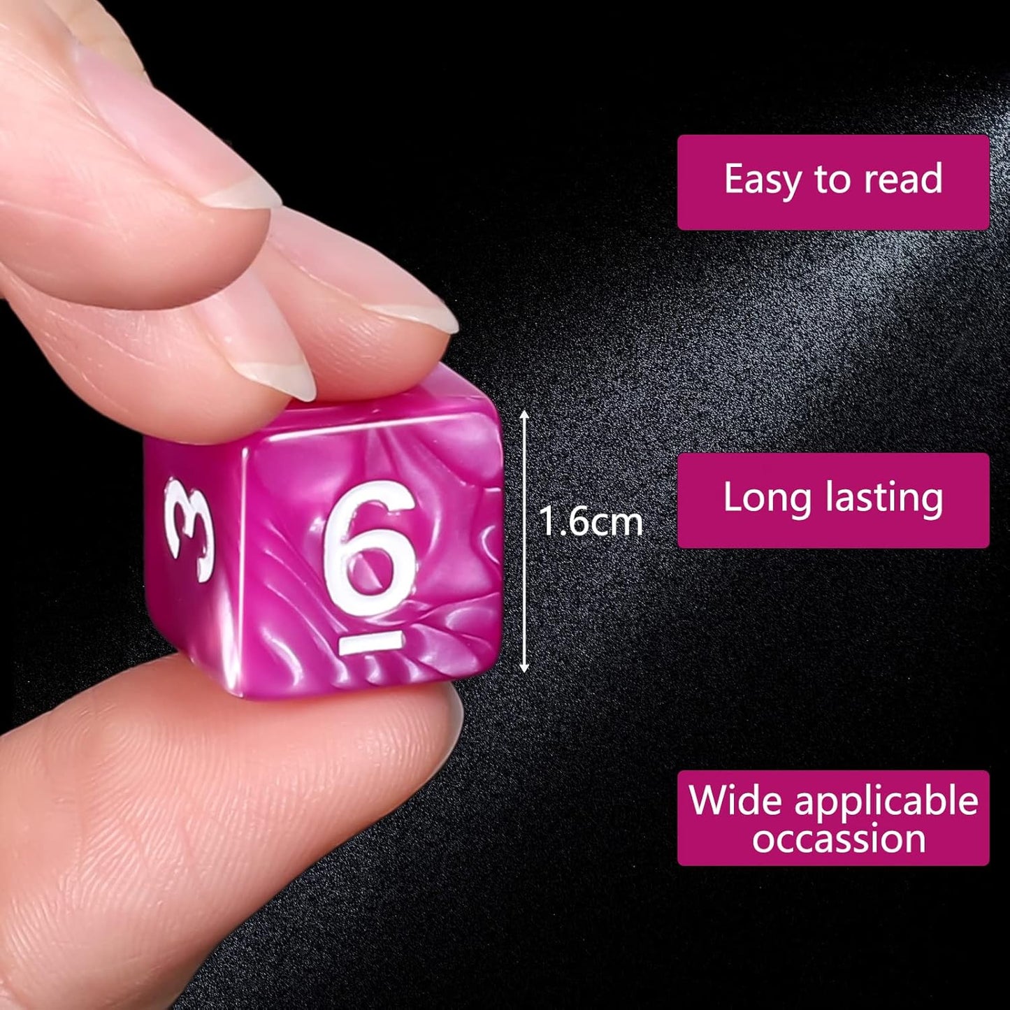 CiaraQ DND Polyhedral Dice (100pcs) with A Dice Bag Compatible with Dungeons and Dragons DND RPG MTG Role Playing Table Games (D6 dice, 10 colors-100 pcs)