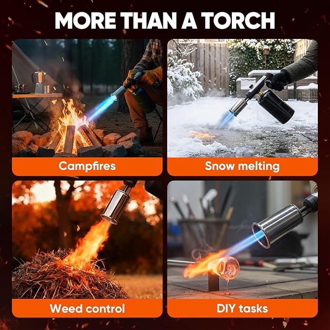 Propane Torch, Adjustable Flame Propane Torch, Precision High Heat Blow Torch, Christmas Gift for Grilling, Charcoal Ignition, Culinary Tasks & Home Improvement (10)