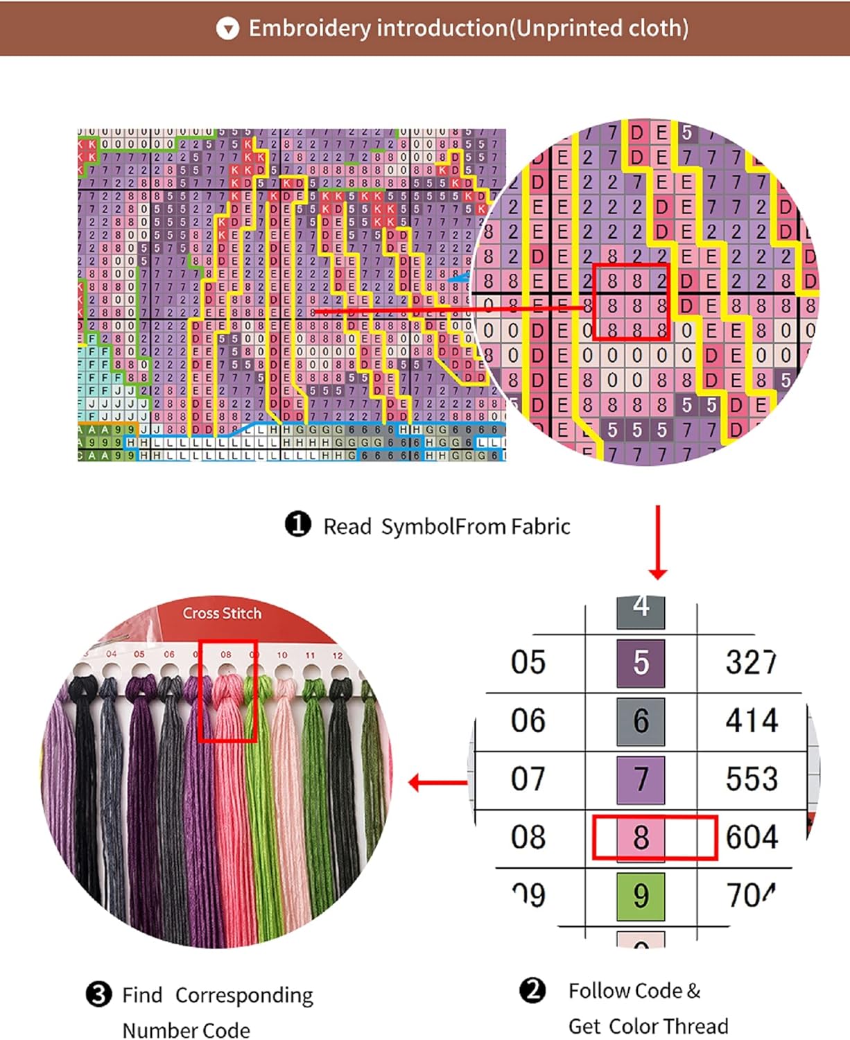 Joyhoor Cross Stitch Kits for Beginners Stamped Cross-Stitch Supplies Needlework preprint Embroidery Kits for Adults DIY Needlepoint Kits Embroidery Patterns 11CT-Flag Eagle 16x20 inchs