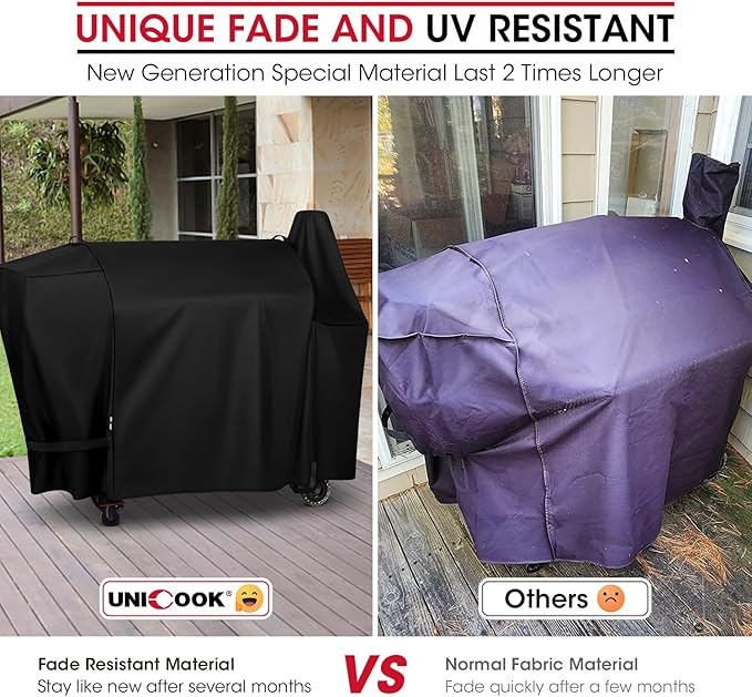 Unicook Pellet Grill Cover for Pit Boss Austin XL, Heavy Duty Waterproof Wood Pellet Smoker Cover Compatible with PB Rancher XL, 1000/1100 Pro Grills, Fade Resistant Outdoor BBQ Protector