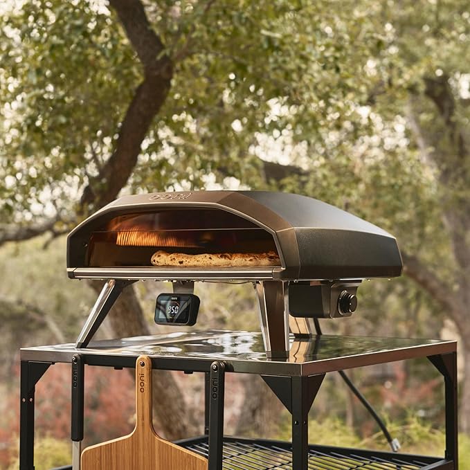 Ooni Koda 2 Pro Gas Pizza Oven – 18" Propane Powered Outdoor Oven with 28 mBar Regulator and Gas Hose, Propane Portable Pizza Oven - Black