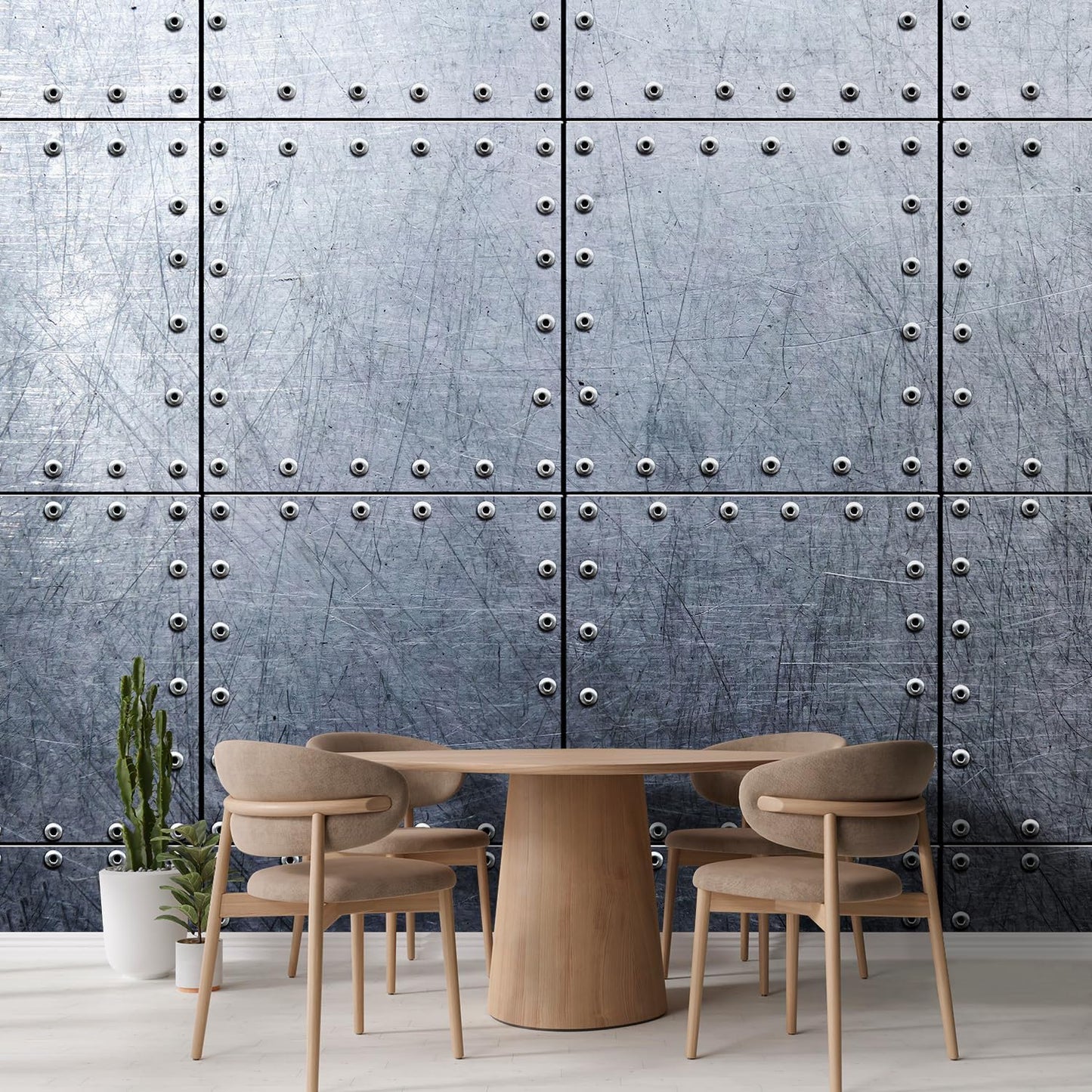 wall26 Wall Sticker/Wall Mural Metal Background, Not Peel and Stick, Non-Woven Wallpaper Decorative for Bedroom, Living Room, Office - 120x144 inches