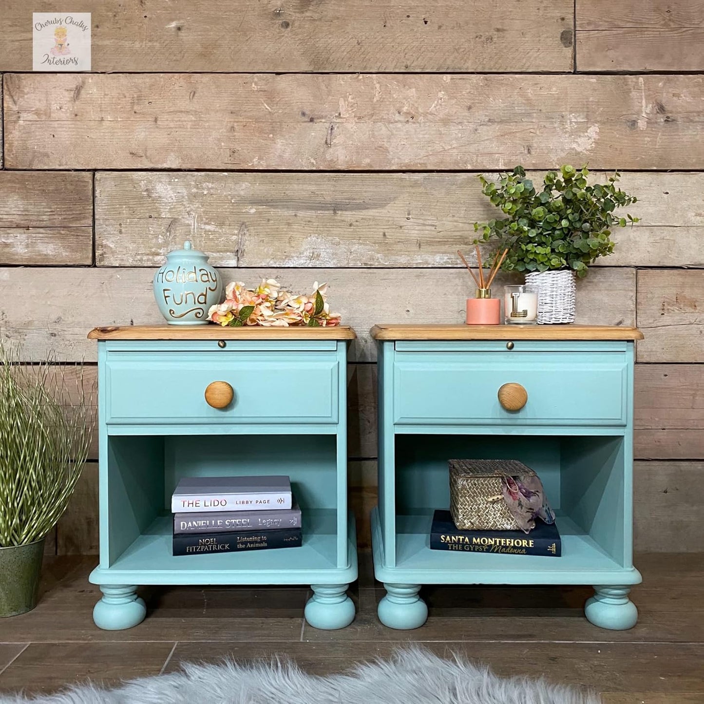 Dixie Belle Paint Company Chalk Finish Furniture Paint - Sea Glass (8oz) - Matte Pastel Blue/Green Chic Chalk Mineral DIY Furniture Paint