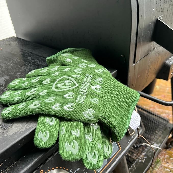 Grill Armor Oven Gloves – 932°F Heat, Fire & Cut Resistant Mitts for BBQ, Grill, Cooking, Grilling, Baking, Smoker & Fire Pit