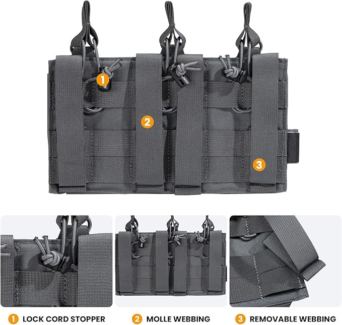 EXCELLENT ELITE SPANKER Tactical Open-Top Single/Double/Triple Molle Mag Pouch for Pistol Mag Pouch Tactical Bag Accessories Holder