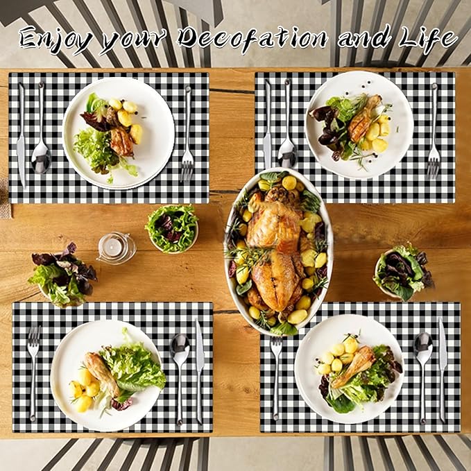 Lattice Placemats Set of 4 - Abstract Leather Heat Resistant Placemats for Dinner Table, Non-Slip Waterproof Oil-Proof Washable Reusable Placemat for Indoor Outdoor Kitchen Decor, 15.75In*11.81In