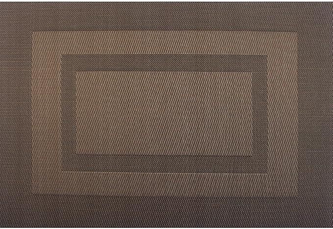 PIGCHCY Durable Plastic Placemats - Heat Resistant, Washable Woven Table Mats - Set of 4 (Coffee Brown)