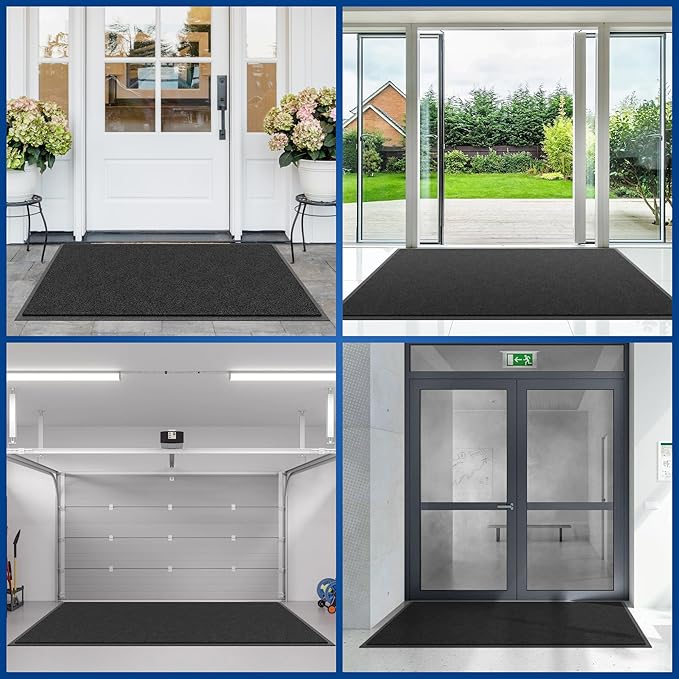 Sturdy Front Door Mat, 72" x 24" Heavy Duty Indoor Outdoor Doormat for Entryway, Fade Resistant, Waterproof Low Profile Entry Mat, Non Slip Welcome Mat for Outside Entrance, Patio, Home
