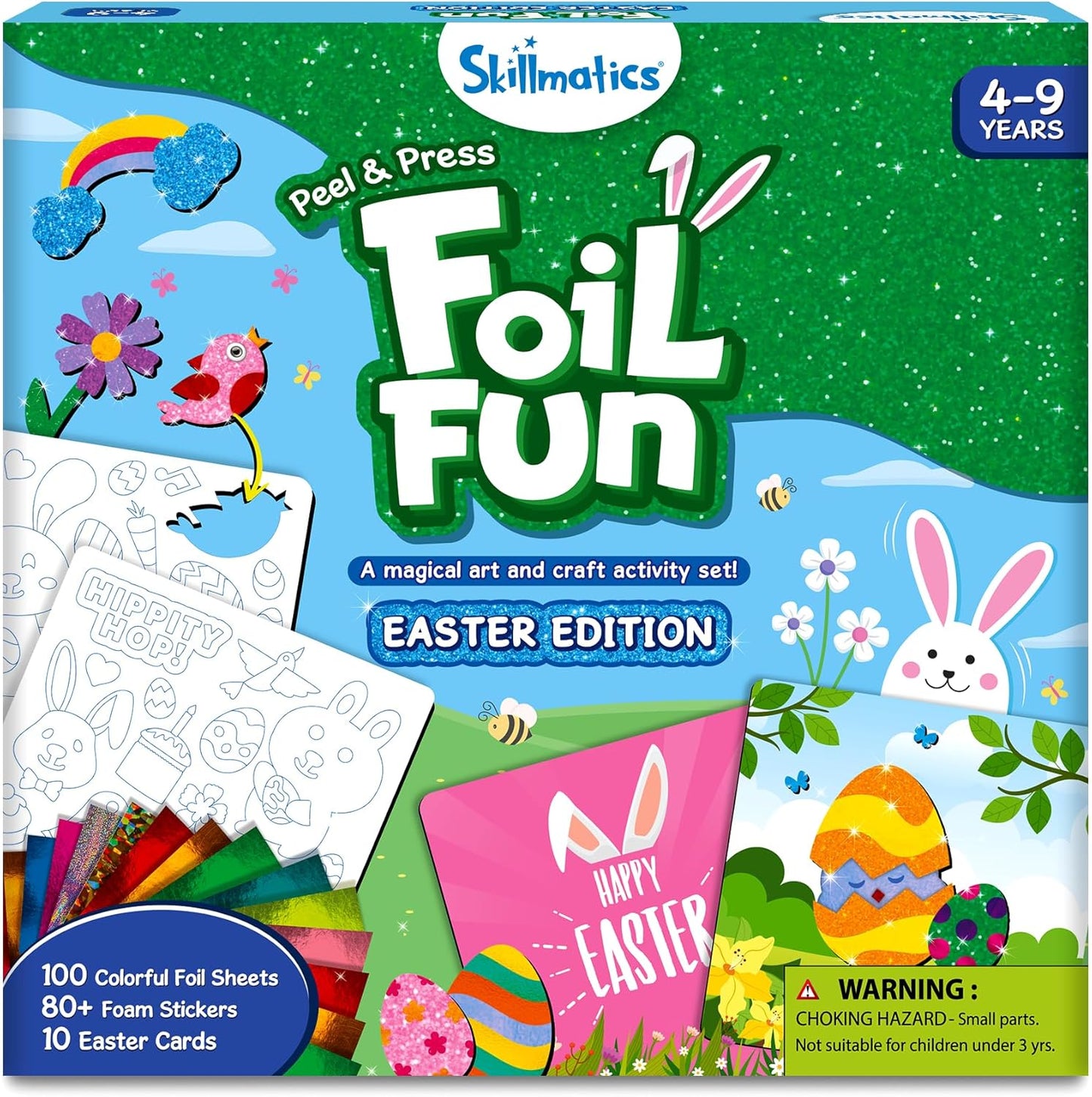 Skillmatics Foil Fun - Easter Cards, No Mess Art for Kids, Easter Basket Stuffers, Craft Kits, DIY Creative Party Activity, Gifts for Girls & Boys Ages 4, 5, 6, 7, 8, 9