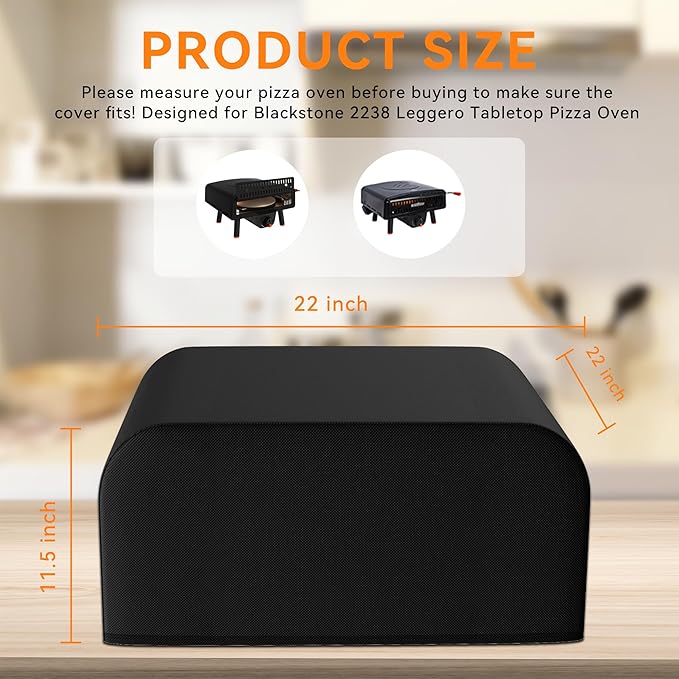 Pizza Oven Cover for Blackstone 2238 Leggero Tabletop Outdoor Pizza Oven, 22 inch Waterproof 600D Oxford Cloth with Bottom Drawstrings Pizza Oven Grill Accessories