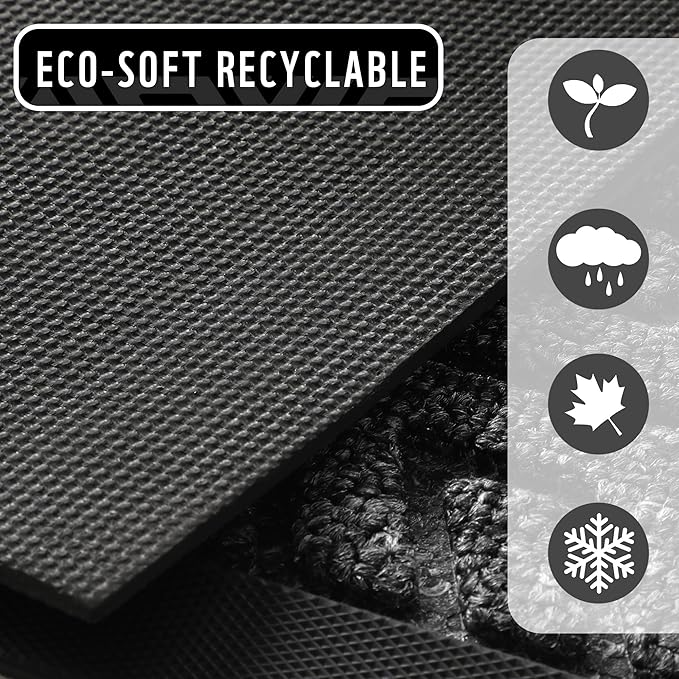 Yimobra Extra Large Door Mat 60x36, All-Weather Waterproof Outdoor Mats for Front Door, Non Slip Rubber Doormat for Patio Proch Outside Entryway Indoor, Mix Grey