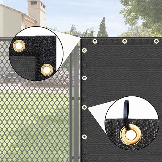 UPGRADE Privacy Fence Screen 3'x25' Dark Grey Outdoor 90% Visibility Blockage 170 GSM Mesh Shade Cover Panels for Backyard,Balcony,Home Decoration with Zip Ties,Customized Avaliable