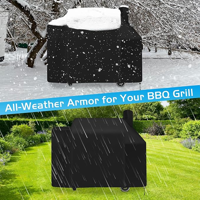 Grill Cover for Pit Boss 1600 Pro Series Elite Wood Pellet Smoker Parts Outdoor Accessory PB1600PS1 Sportsman PB1600SPW 600D Heavy Duty Anti-Fade Waterproof 30939 31818